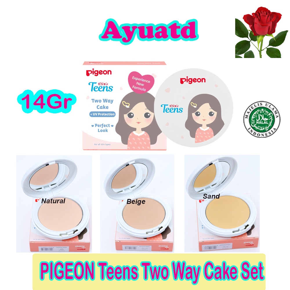 PIGEON Teens Two Way Cake 14Gr / Bedak Padat Mengandung Foundation