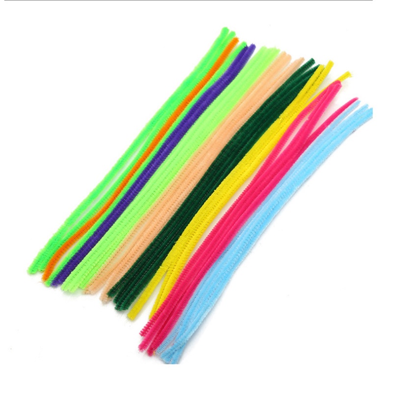 Mary 100biji Chenille Batang Pipe Cleaners Craft Pembersih Pipa Warna Warni Untuk Kerajinan Tangan