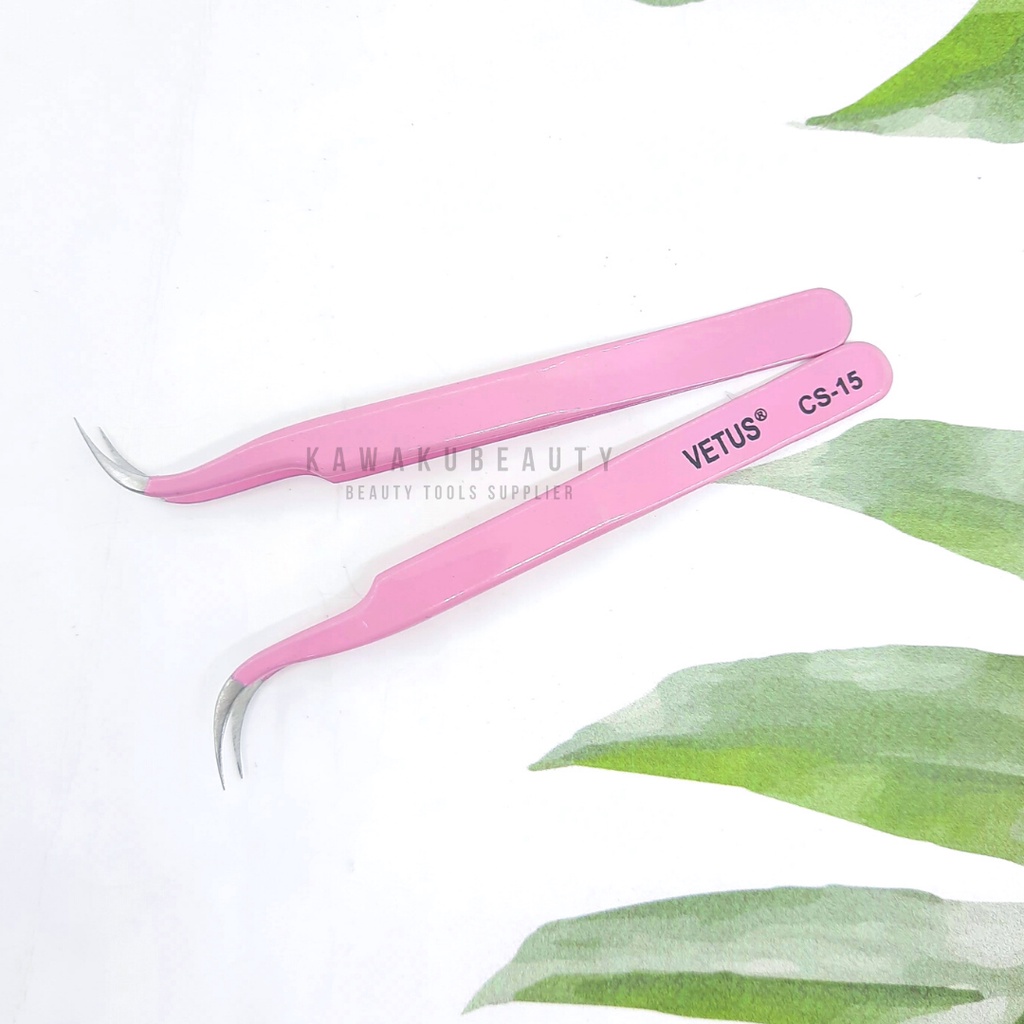 TWEEZER VETUS BENGKOK LURUS / PINK CS-15 CS-12 untuk Eyelash Extension / pencapit bulu mata palsu