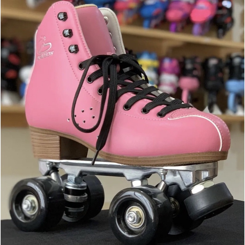 Sepatu Roda 4 Dewasa Roller Shoes Quad Skate Pink SIZE 23,5cm [Preloved]