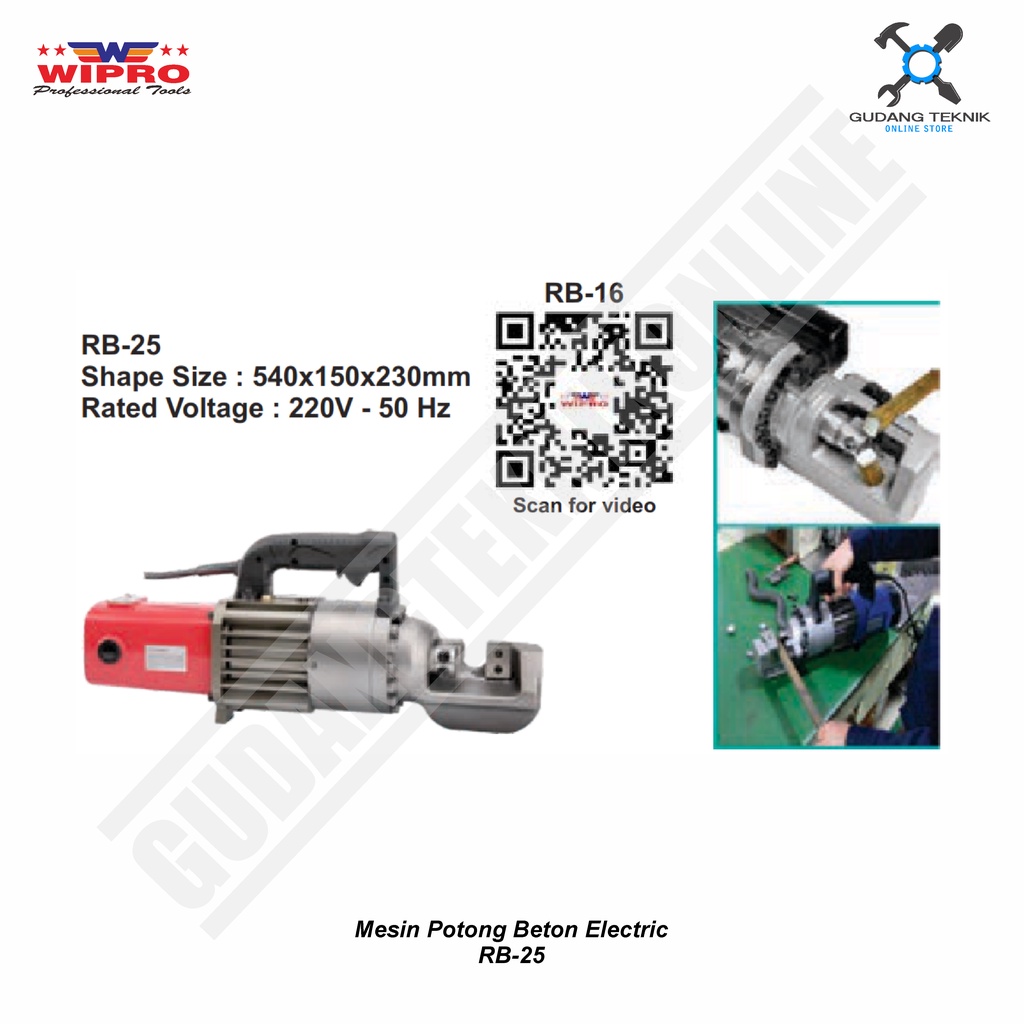 Mesin Potong Beton Electric WIPRO RB-25 / Rebar Cutter Beton Electric WIPRO RB25 -  RB 25 WIPRO