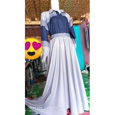 gamis polos kombinasi