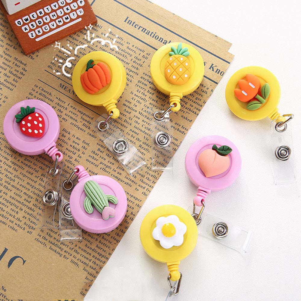 Klip Holder Kartu Id / Kredit / Bus Retractable Motif Kartun Lucu Elegan Untuk Wanita / Anak Perempuan