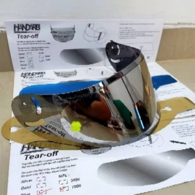Paket kaca helem flat visor + tear off  + tear off post pnp helem  ink cl max basic kyt r10