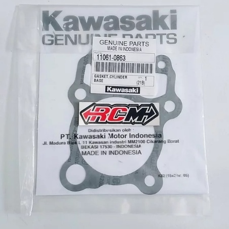 GASKET PAKING PERPAK CYLINDER BASE SILINDER BLOK BLOCK BAWAH KLX D-TRACKER 150 CC ORIGINAL KAWASAKI KGP ASLI 11061-0863