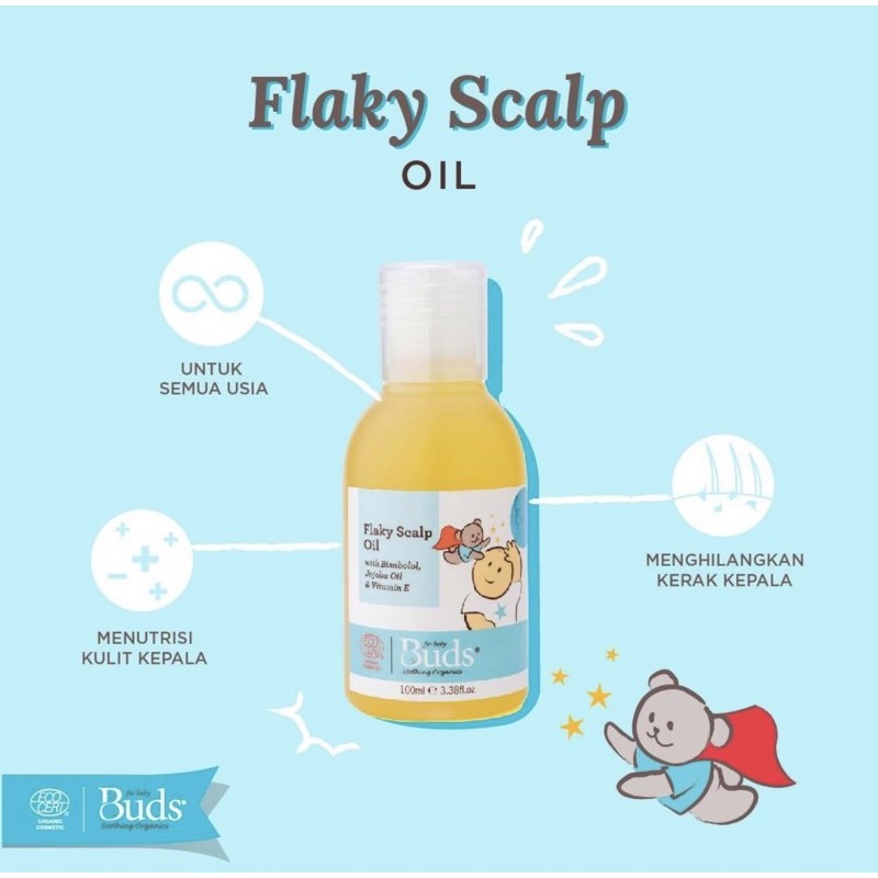 Buds Flaky Scalp Oil 100ml/Oil untuk kerak kepala bayi