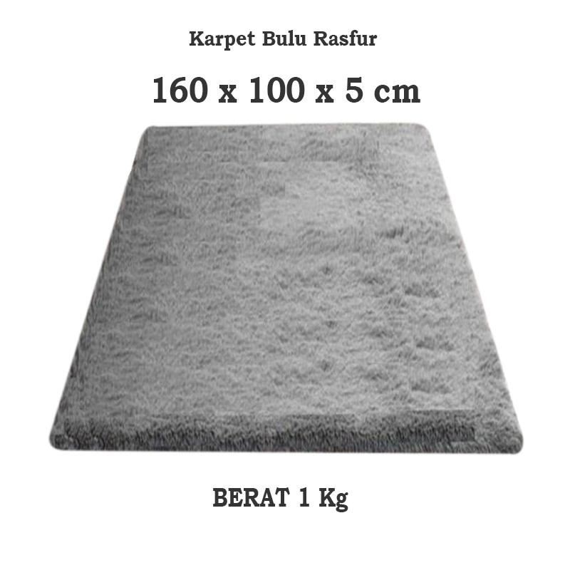 Karpet Bulu Rasfur tebal 5 cm 160x100cm Busa HDP