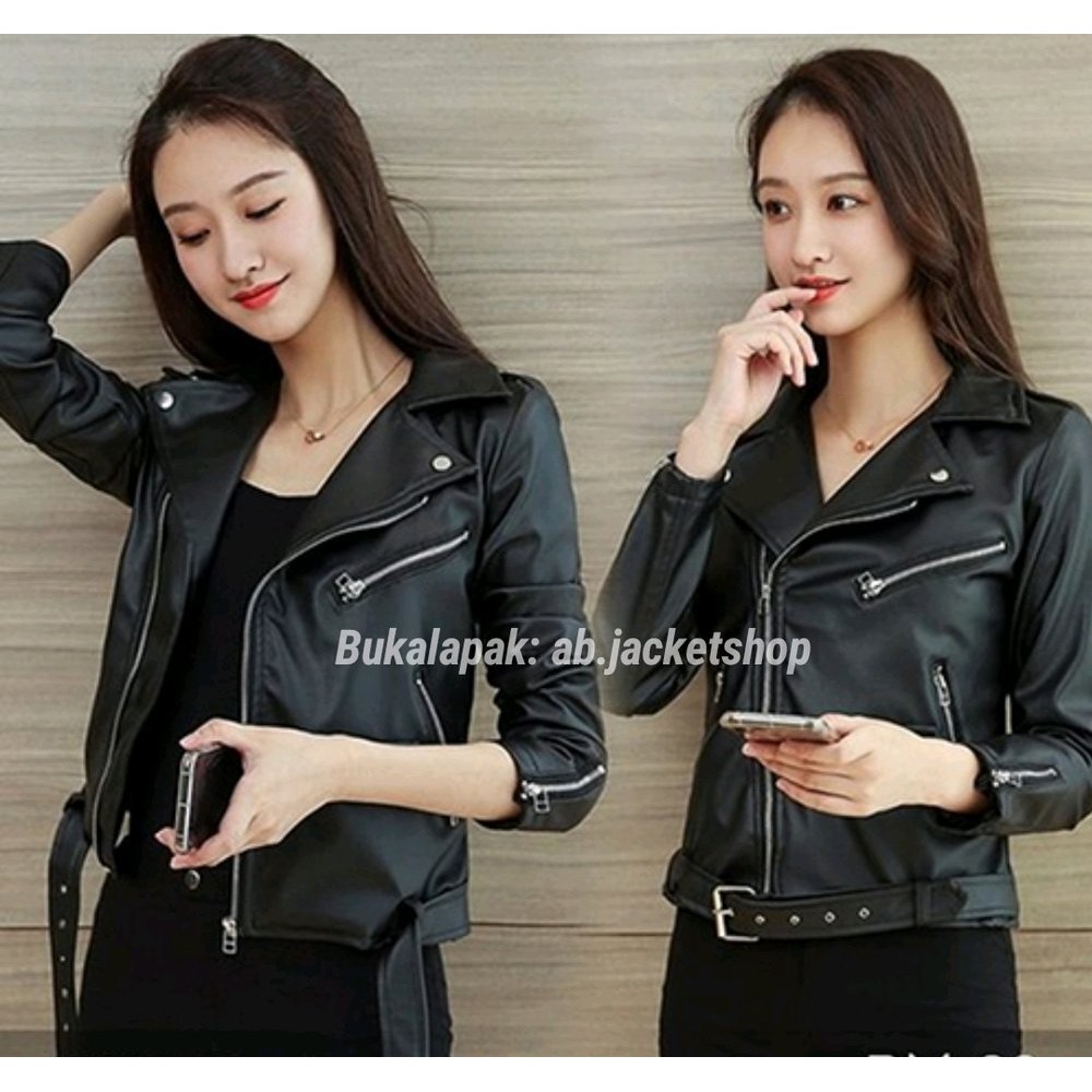 Termurah Jaket semi kulit wanita rock and roll ramones jaket blazer kantor wanita jaket korea wanit