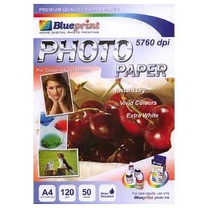 

Blueprint Photo Paper (BP-GPA4120) - A4, 50 Sheet, 120 gsm, Cast Coasting, Glossy, Water Resistant