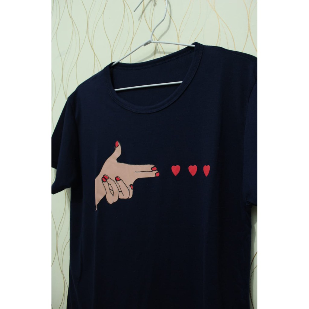 atasan wanita / premium / Tumblr tee / T-Shirt / Kaos Cewek shoot love murah  / baju wanita