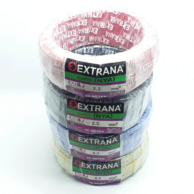 Extrana NYA 2,5mm² 50 Meter Full SNI FULL LMK Kabel Listrik Nya 1x2,5mm² 50M Full Tunggal Engkel