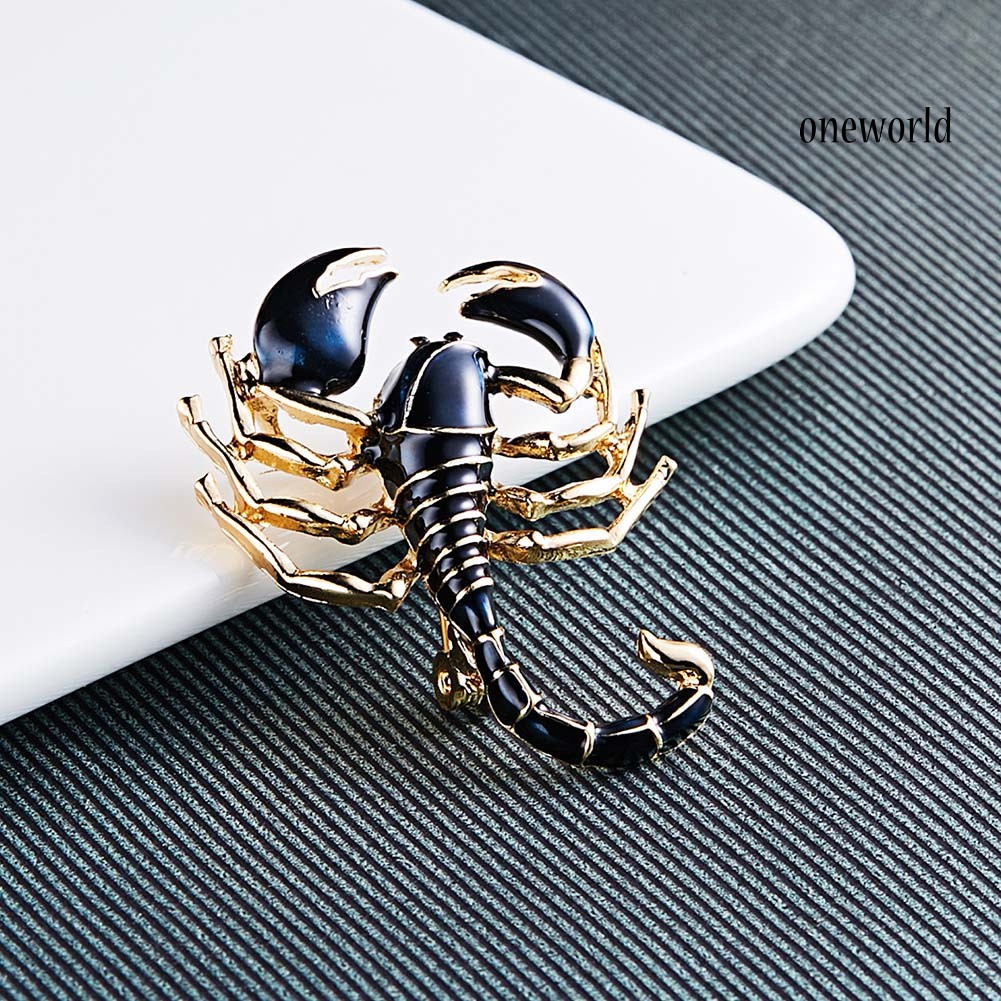 OW@ Fashion Jewelry Clothes Scarf Dress Badge Decoration Scorpion Enamel Brooch Pin