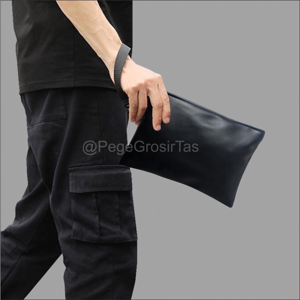 Clutch Dompet Pouch Pria Tas handbag Cowok Murah Tas Tangan Tenteng Fashion Polos - Pege 8862