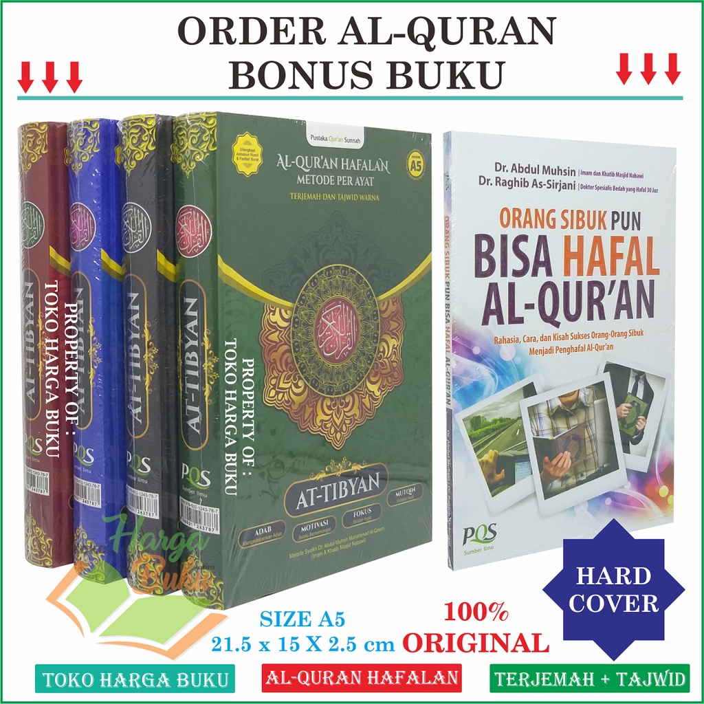 Al-Quran Hafalan At-Tibyan A5 HC Ukurang Sedang Metode Per Ayat Terjemah dan Tajwid Warna 1 Halaman 15 Baris Mushaf At Tibyan Penerbit Pustaka Quran Sunnah PQS