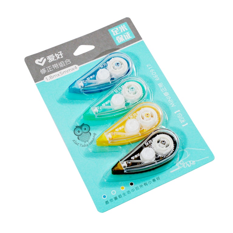 

correction tape mini/ correction tape isi 4 buah/ tip-ex murah/ tip-ex sekolah/ tip-ex kerja/ tip-ex warna-warni/ tip-ex lucu/ tip-ex unik
