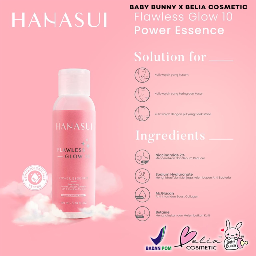 ❤ BELIA ❤ HANASUI Glow Series | Collagen Water | Acne Treatment | Flawless Glow 10 Series | Acne Spot | Night Day Cream | Essence | BPOM