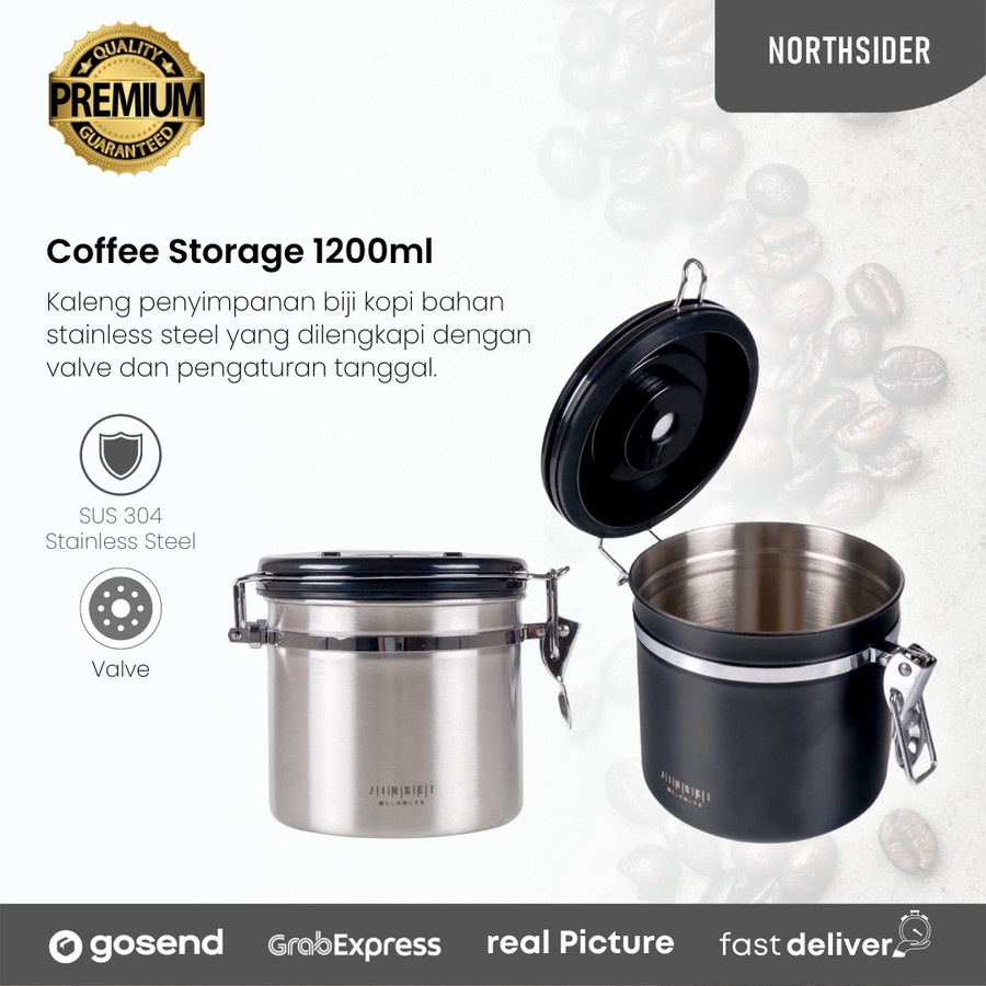 COFFEE STORAGE WITH VALVE + DATE - TOPLES KOPI KEDAP UDARA