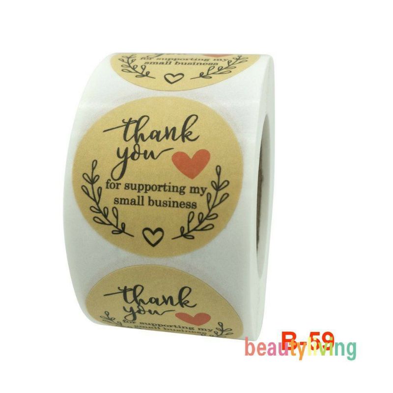 [MYUME.STORE] 500 pcs Stiker thank you/segel thank you/thanks for order/ label online shop-R