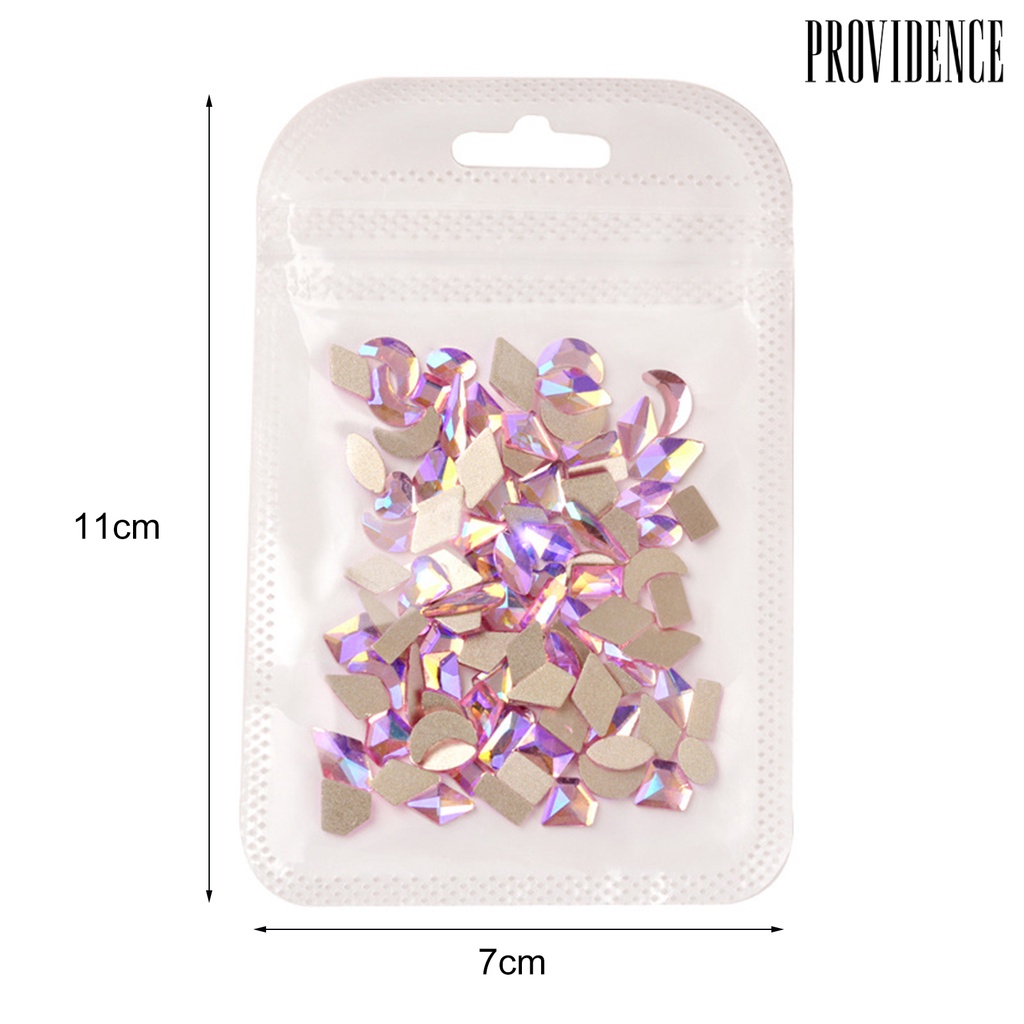 Providence 100pcs / Set Batu Berlian Imitasi Bentuk Asimetris 3d Untuk Dekorasi Nail Art / Manicure Diy