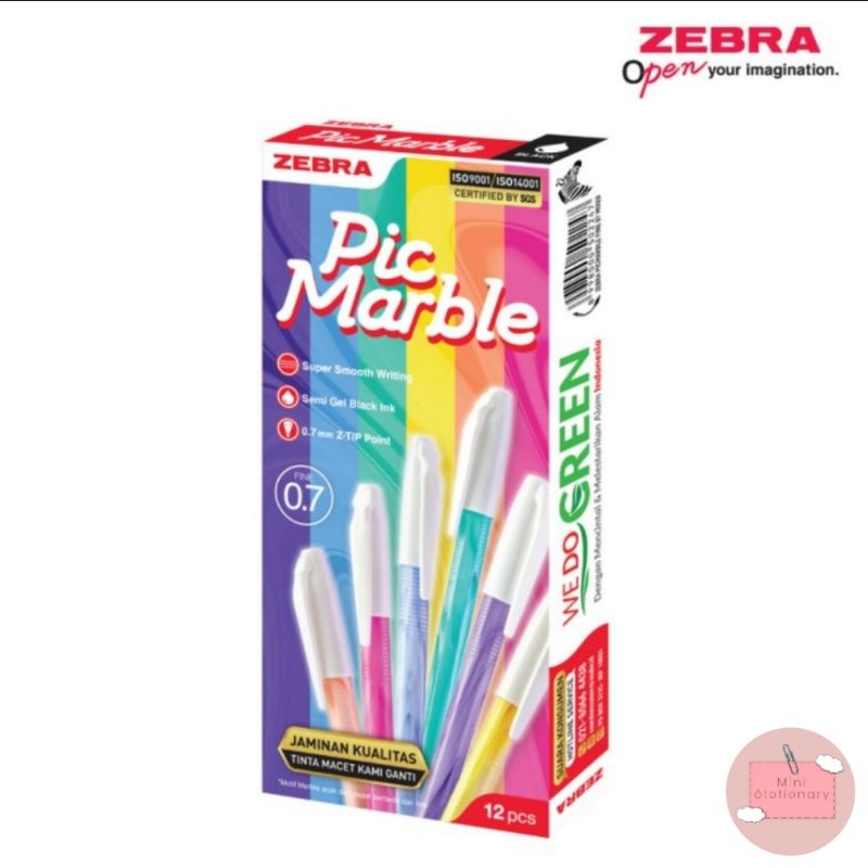 

Pulpen Pic Marble Warna Pastel isi 12 pcs Stationary