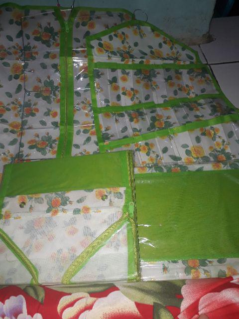 [bisa Cod] Promo Murah Rak Gantung Set 4in1 Motif Full Resleting [hbo Hso Hjo +underwere]