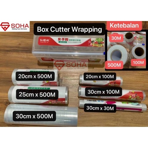 PW-06 30CM x 150M Plastic wrap Film Roll Food Grade Plastic PE Pembungkus Makanan Cling WRAP Plastik Wrapping / Cling wrap