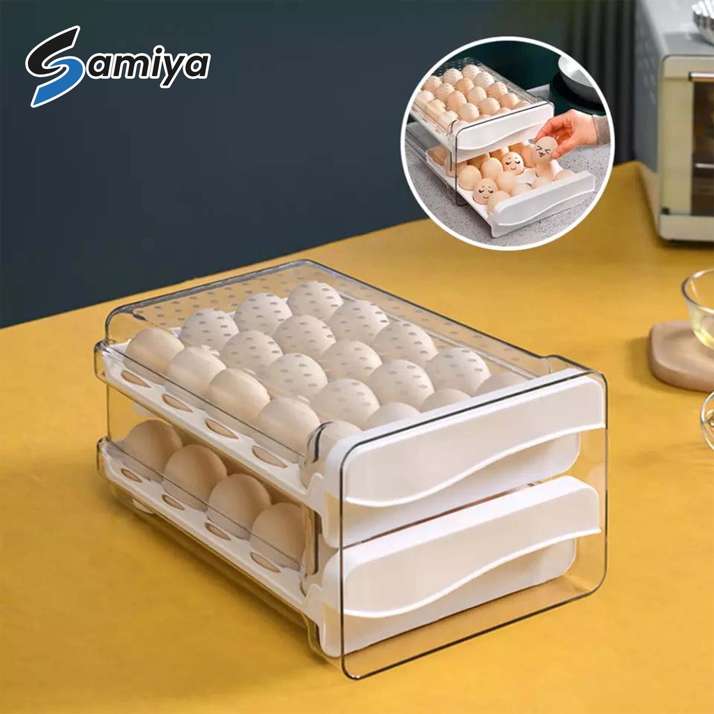 egg storage box container tray fridge / tempat penyimpan telur / kotak box menyimpan telor