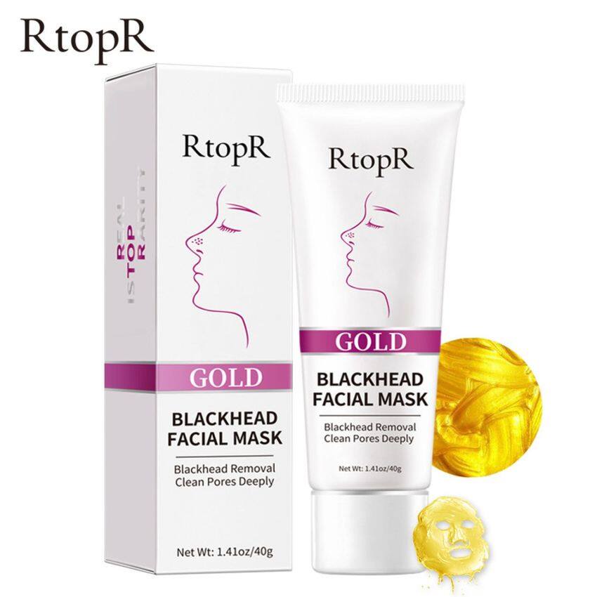 RtopR GOLD Black Face Mask Masker Wajah Pembersihan Dalam, Perawatan Kulit Penghilang Komedo