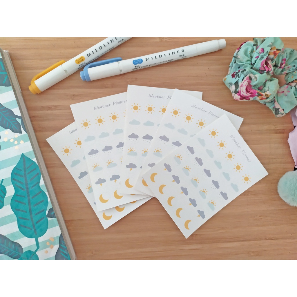 

[POMU] Sticker bujo weather planner / stiker penanda cuaca dekorasi bullet journal aesthetic