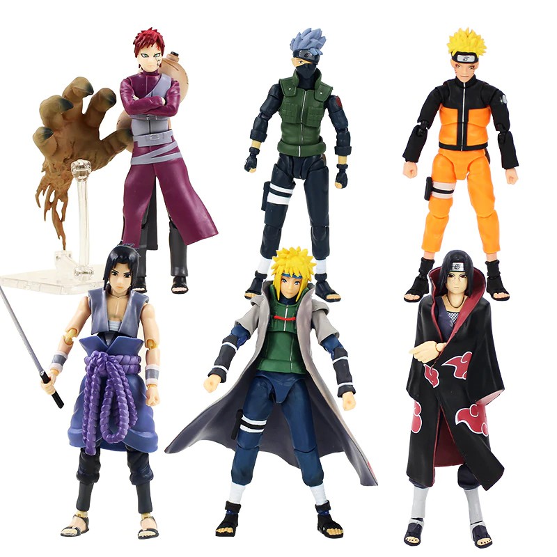 Action Figure Naruto Set Figur 15cm Naruto Sasuke Namikaze Hatake Kakashi Uchiha Itachi PVC Action