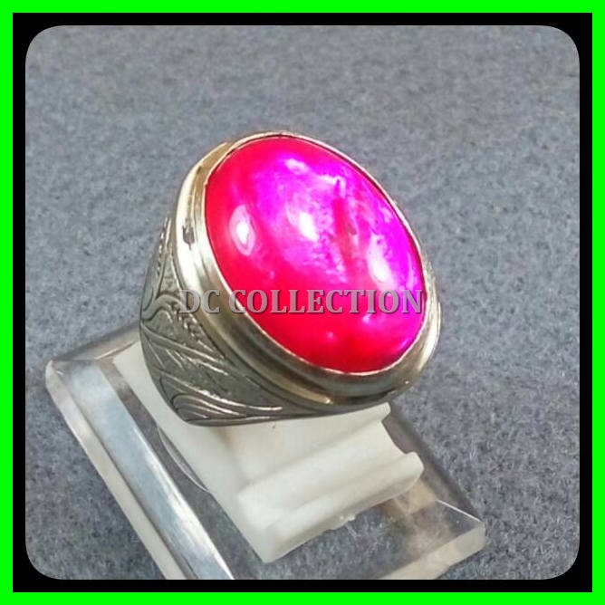 CINCIN RED RUBY FOSIL KERANG MUTIARA MERAH BERKILAU