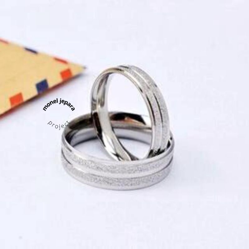 Cincin Double Pasir Gold/Silver(Tebal)