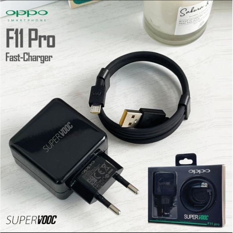 CHARGER OPPO F11 PRO BLACK SUPERVOOC FAST CHARGING ORIGINAL