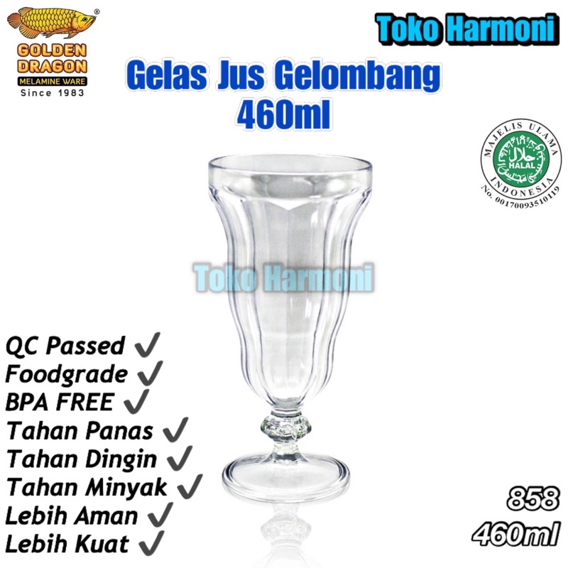 Gelas Es Serbaguna 460ml GoldenDragon Gelas Es Krim Gelas Jus Lucu