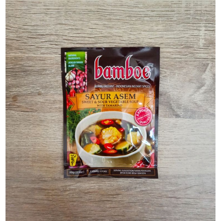 

bamboe bumbu instan sayur asem/sweet & sour vegetable soup with tamarind