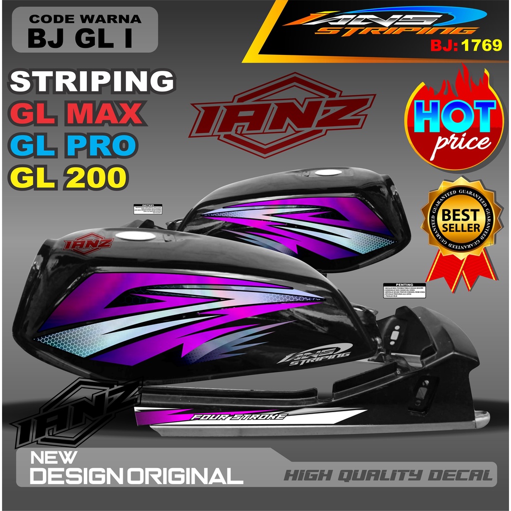 STIKER MOTOR GL HOLOGRAM TERMURAH /  STIKER GL MAX VARIASI HOLOGRAM / STIKER HOLOGRAM