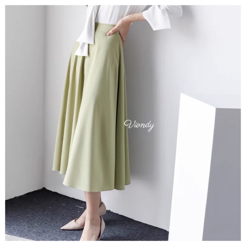 rok korea/long skirt /rok wanita bahan shakila streat all size