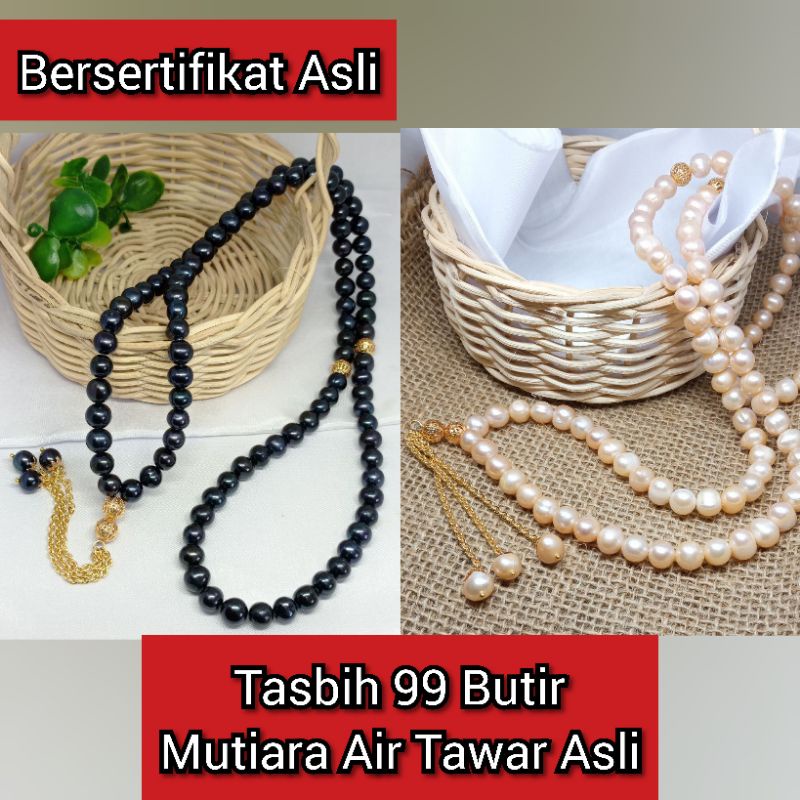 TASBIH 99 BUTIR TASBI MUTIARA TASBI MUTIARA HITAM PERLENGKAPAN SHOLAT HADIAH ULTAH