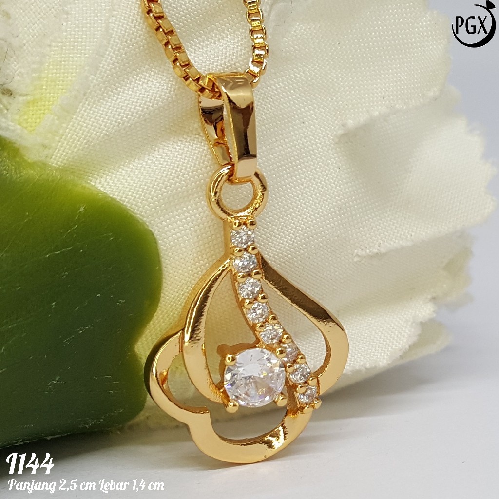 PGX Liontin Kalung Xuping Wanita Perhiasan Lapis Emas Aksesoris Fashion - I144