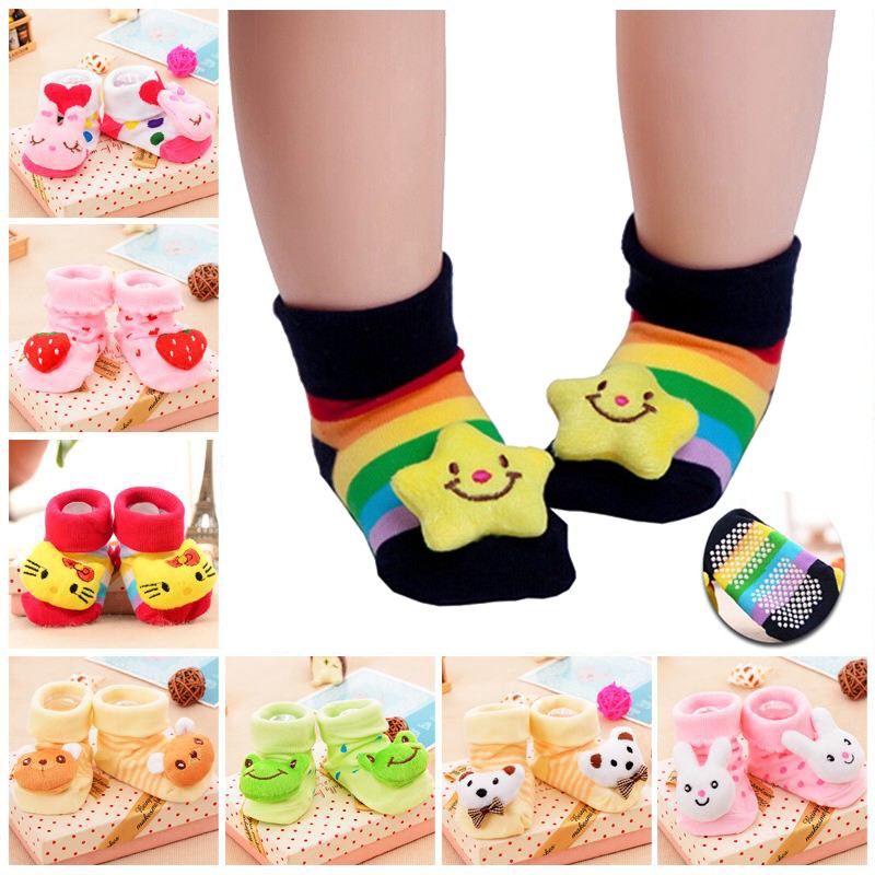 Topprice  Kaos Kaki Sepatu Bayi Karakter 3D Lucu Kaos Kaki Anti Slip Murah Produk Import BB08