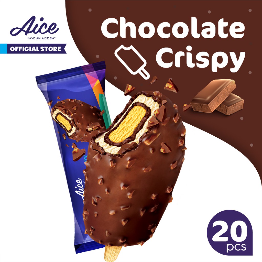 Aice Ice Cream Chocolate Crispy Es Krim 20pcs | Shopee Indonesia