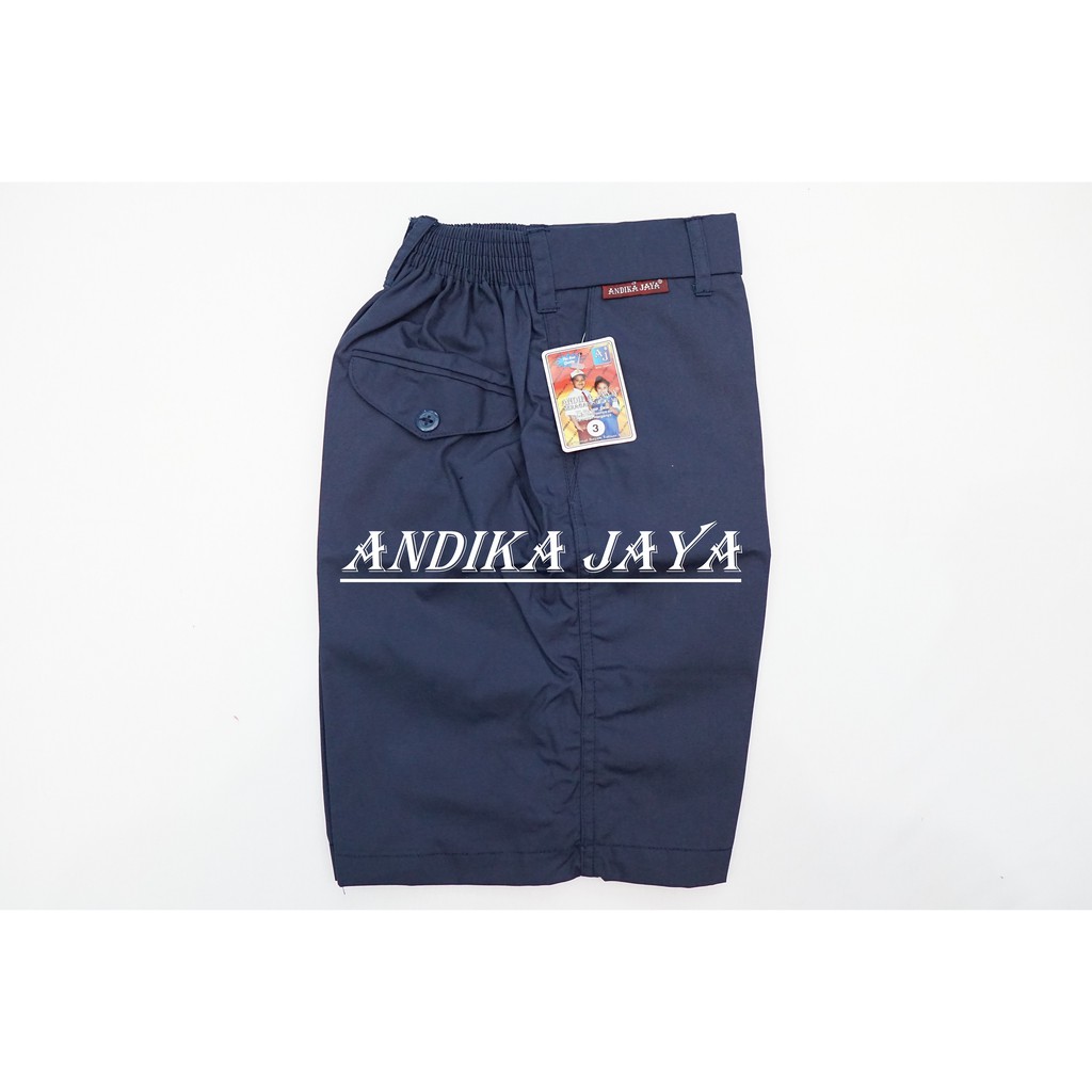 Celana Pendek TK SD SMP Biru Dongker Putra Seragam Sekolah Andika Jaya