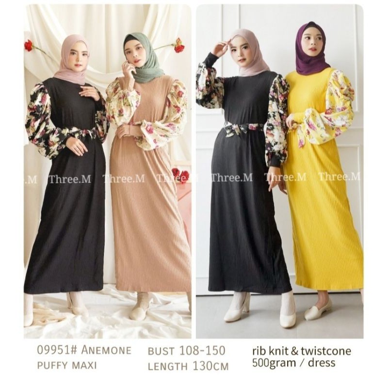 MDLV ~ BM 09951 ANEMONE PUFF MAXI // LONG DRESS // GAMIS IMPORT // FASHION MUSLIM // FASHION IMPORT