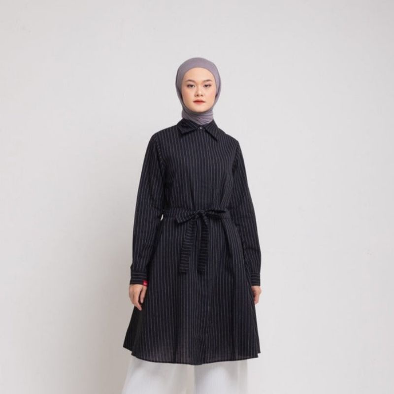 BAJU ATASAN WANITA TUNIK WANITA BUSUI KEMEJA MOTIF TERBARU L TUNIC KATUN STRIPE DAUKY