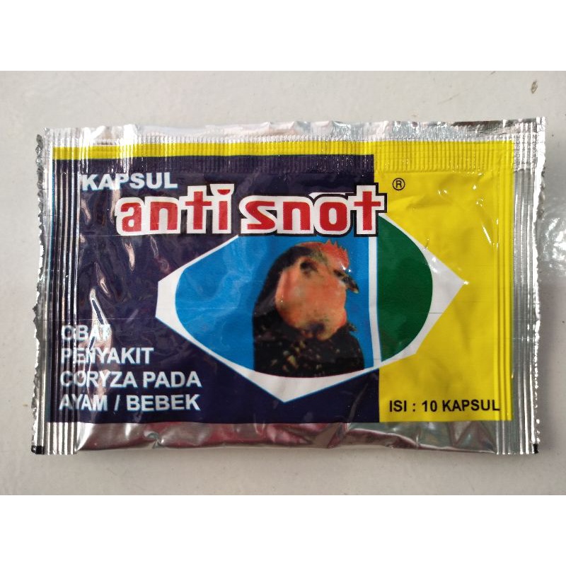 KAPSUL ANTI SNOT isi 10 Kapsul - Obat Penyakit Coryza pada Ayam/Bebek