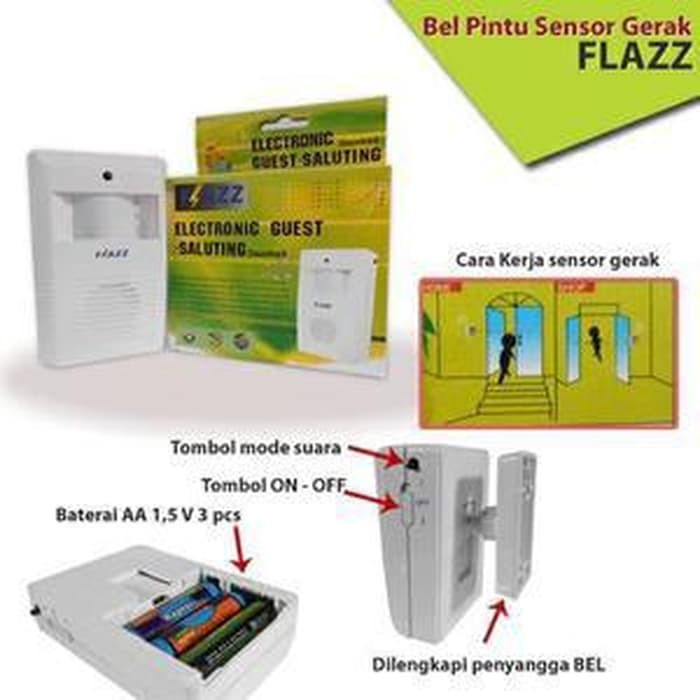 VOM Bel Pintu Sensor Gerak Flazz / Electronic Guest Saluting Wireless - 0217