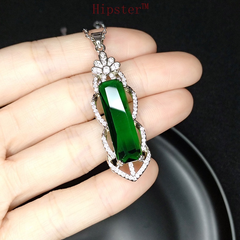 Classic Luxury Platinum Vintage Colored Gems Brand Pendant Necklace