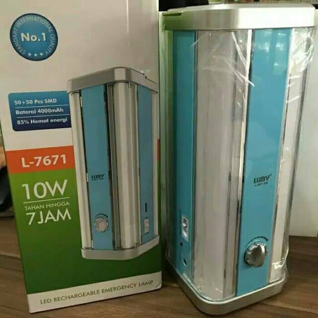 Lampu Emergency Luby L-7671 Super Terang 4 Sisi 10W 50 + 50 SMDBerkualitas