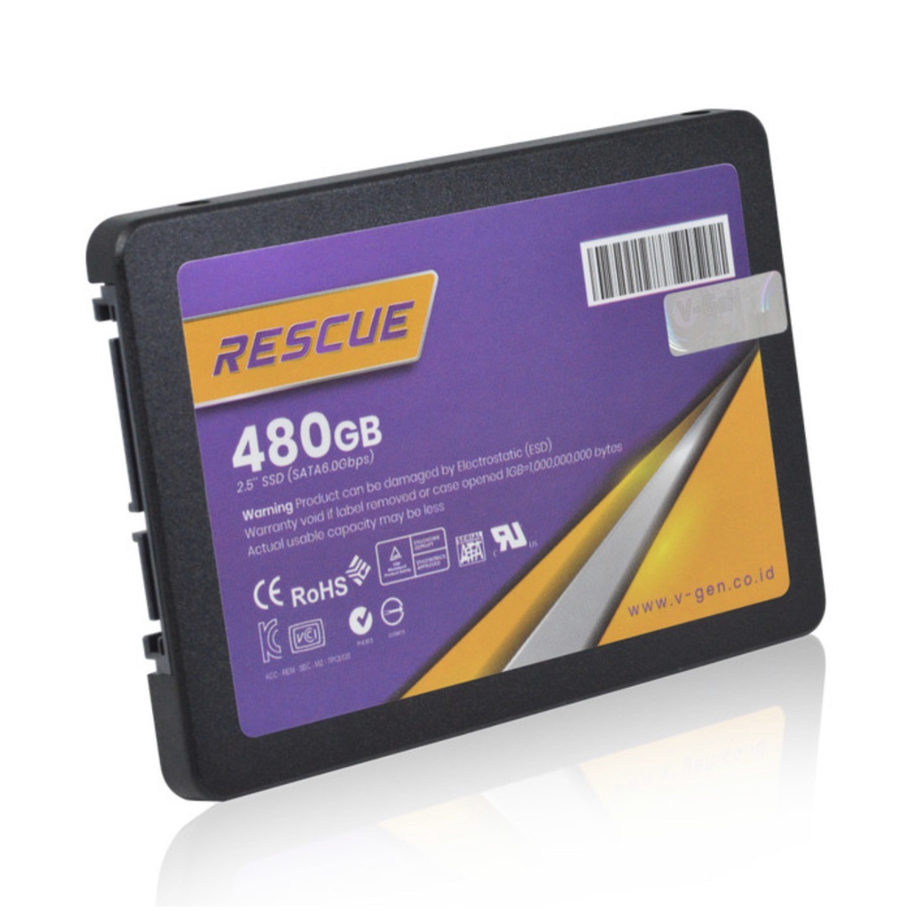 PAKET HEMAT SSD 480GB V-GeN RESCUE + HDD CADDY 9.5mm / 12.7mm SATA III 2.5&quot; VGEN 512GB