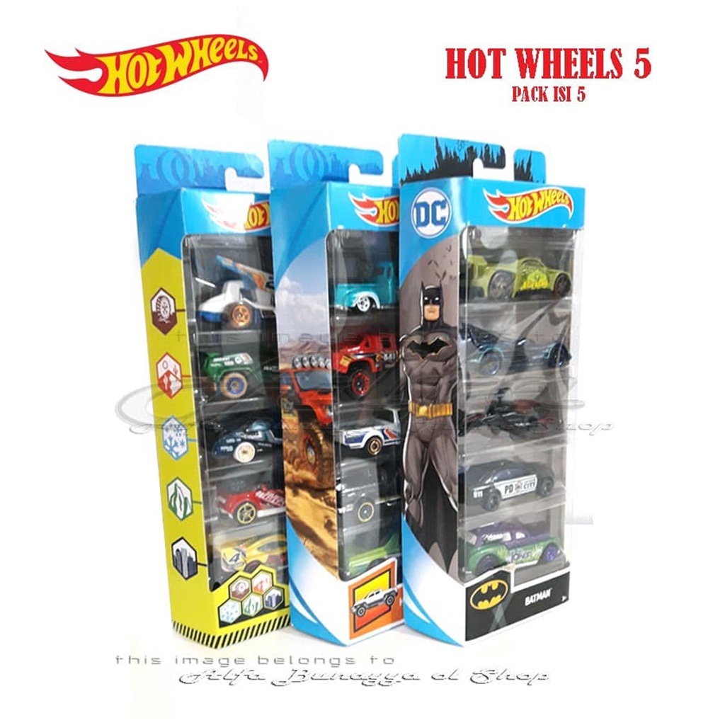 Hot Wheels 5 Cars Gift Pack - Pak Isi 5 - Mobil Random - Hotwheels Isi 5 Mobil